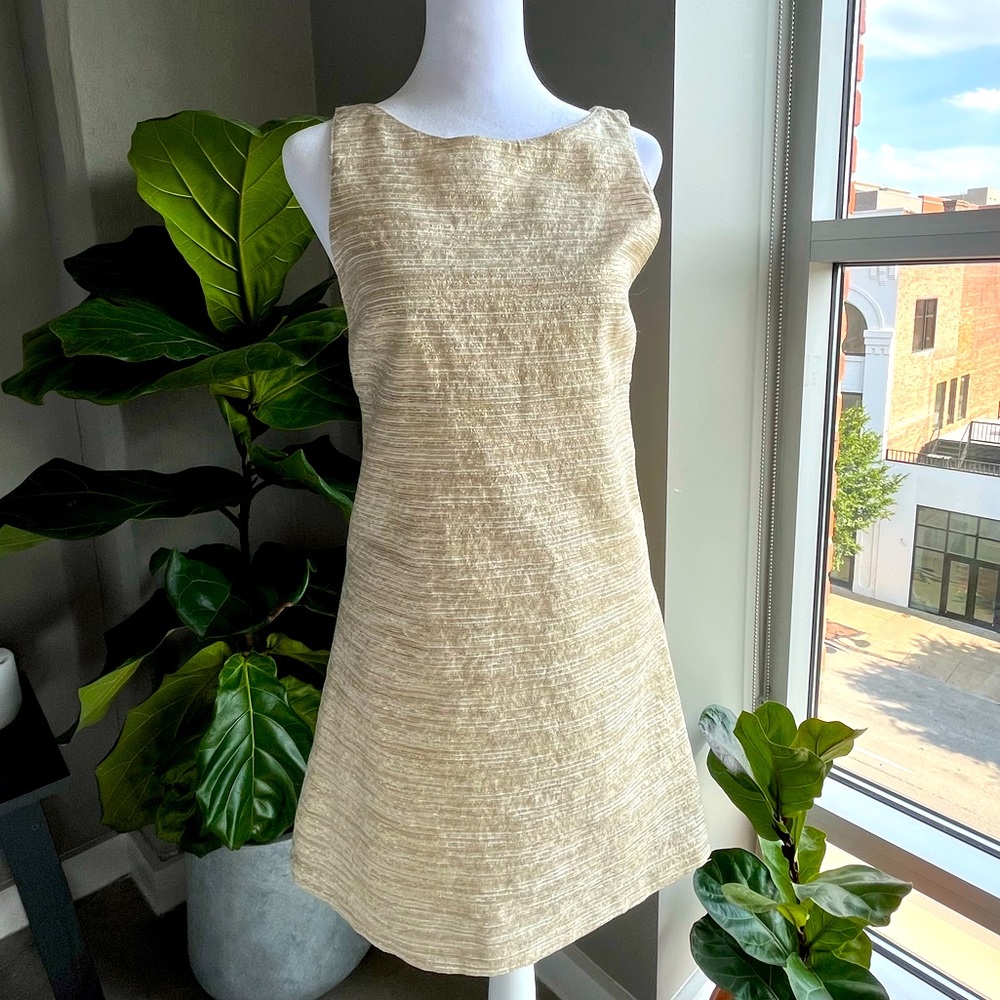 Alice + Olivia Metallic Gold Sleeveless Dress